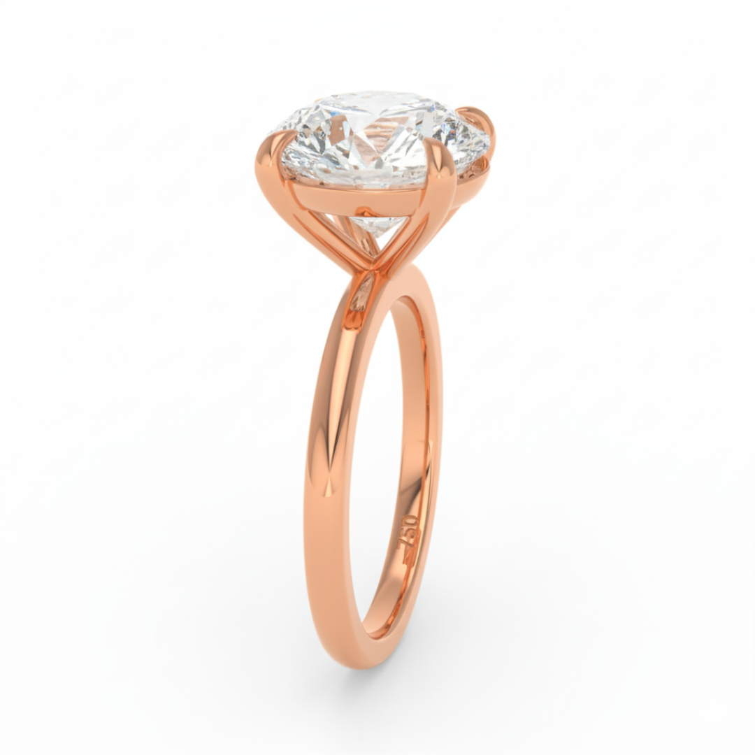Noémie Solitaire Round Cut With Diamond Engagement Ring