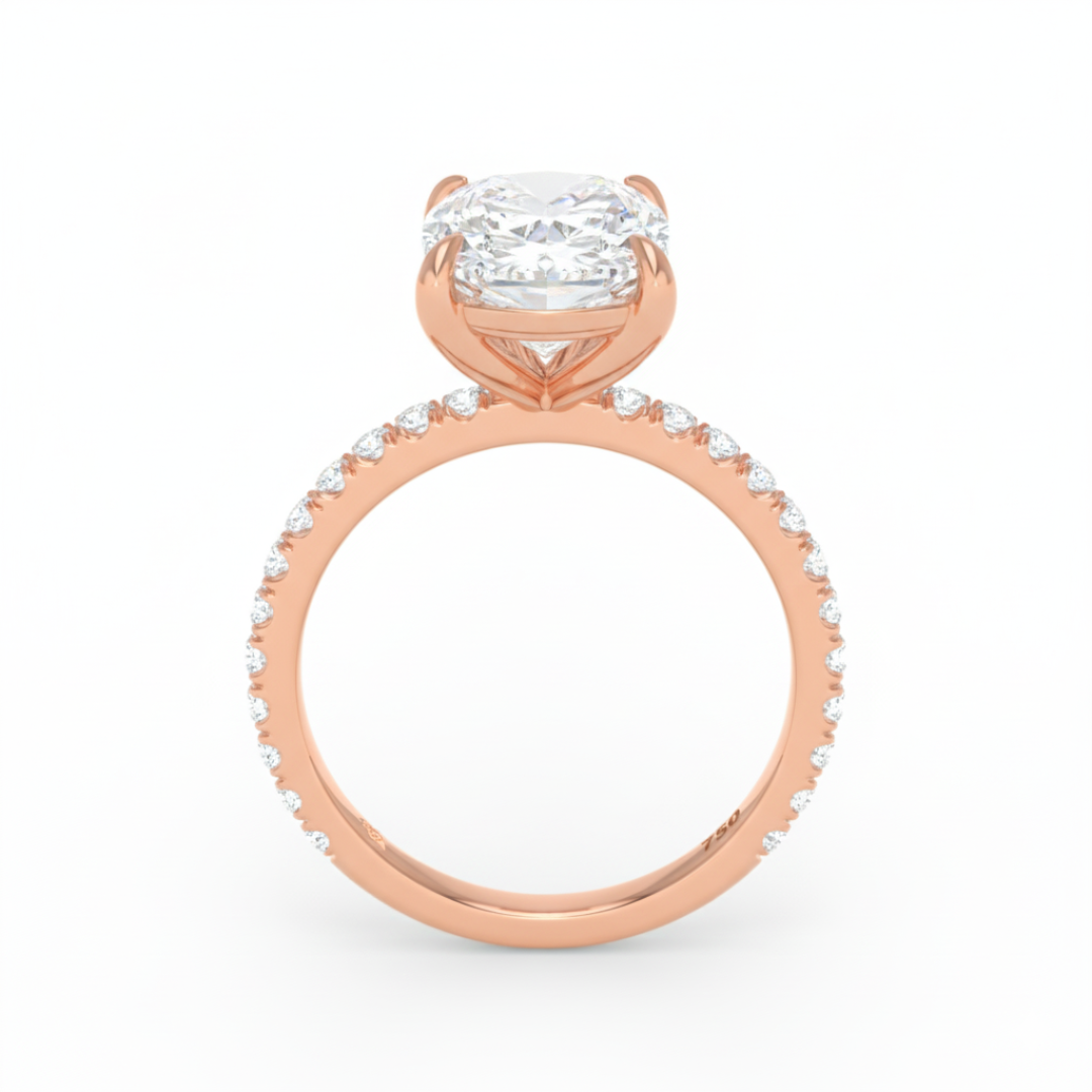 Abigail Cushion With Diamond Band Engagement Ring