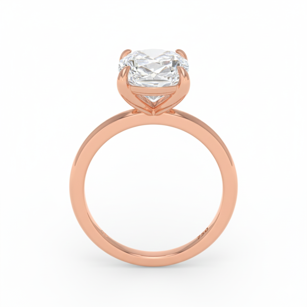 Noémie Solitaire Cushion Cut With Diamond Engagement Ring