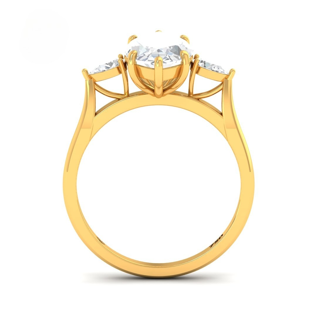 Sofia Marquise Cut Diamond Engagement Ring with Pear Cut Side Diamonds