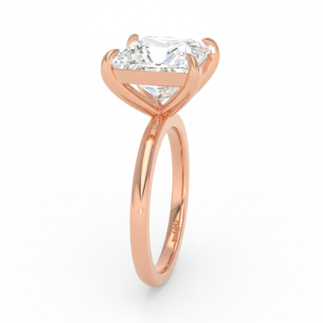 Noémie Solitaire Princess Cut With Diamond Engagement Ring