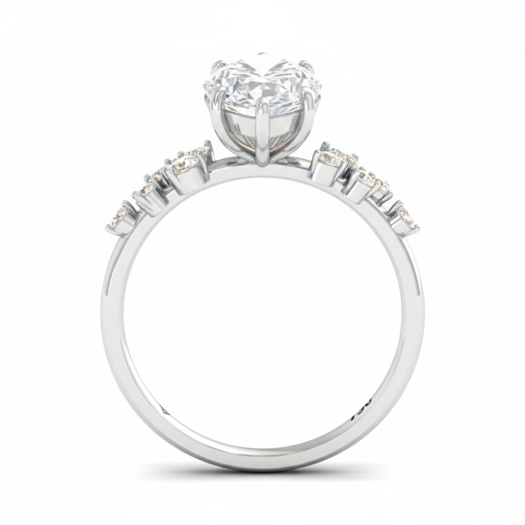 Layla Marquise Cut Diamond Engagement Ring With Accent Band