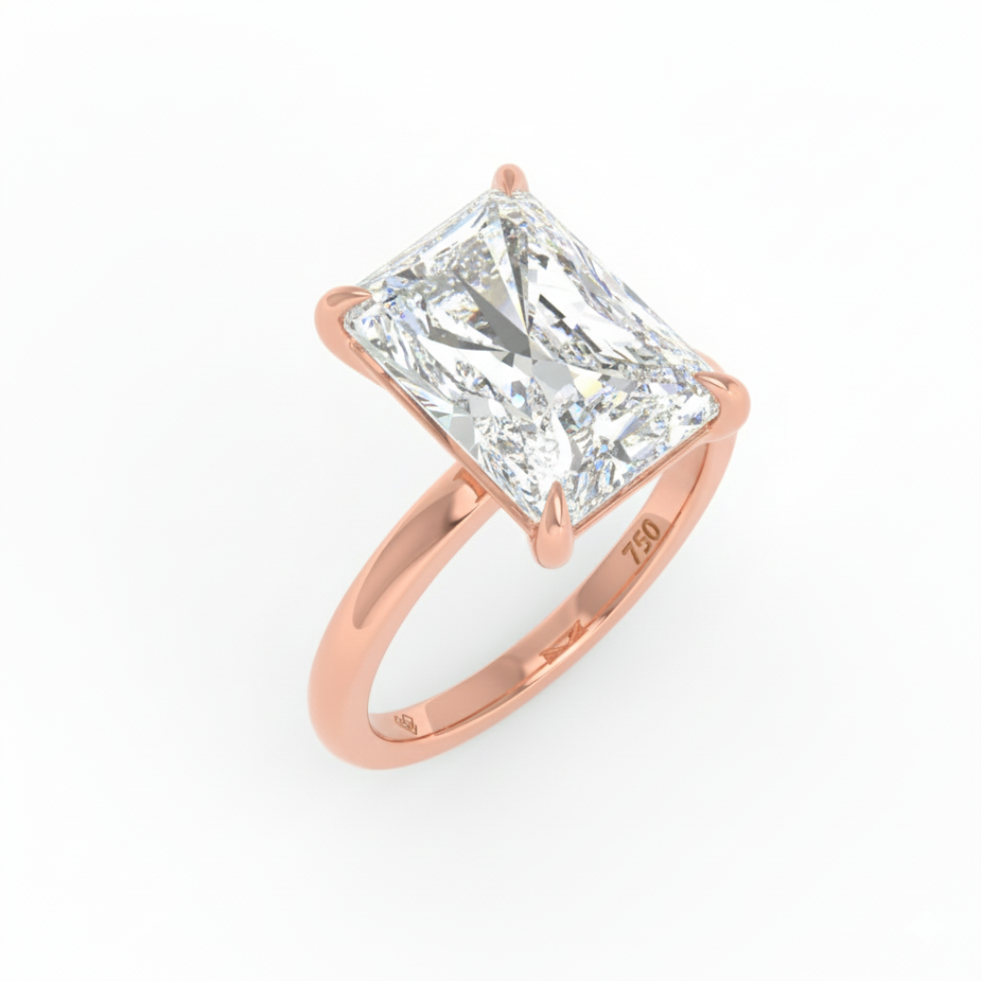 Noémie Solitaire Radiant Cut With Diamond Engagement Ring
