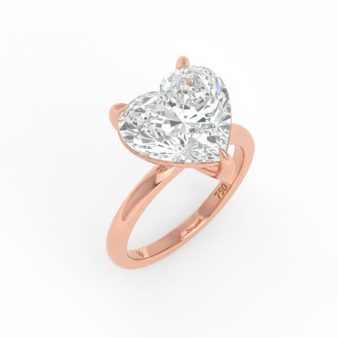 Noémie Solitaire Heart Cut With Diamond Engagement Ring