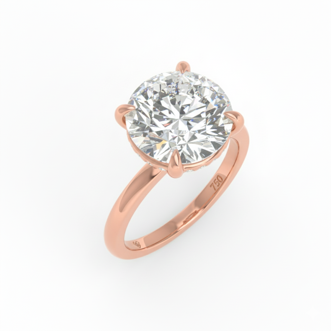 Léa Round Cut Diamond With Hidden Halo Engagement Ring