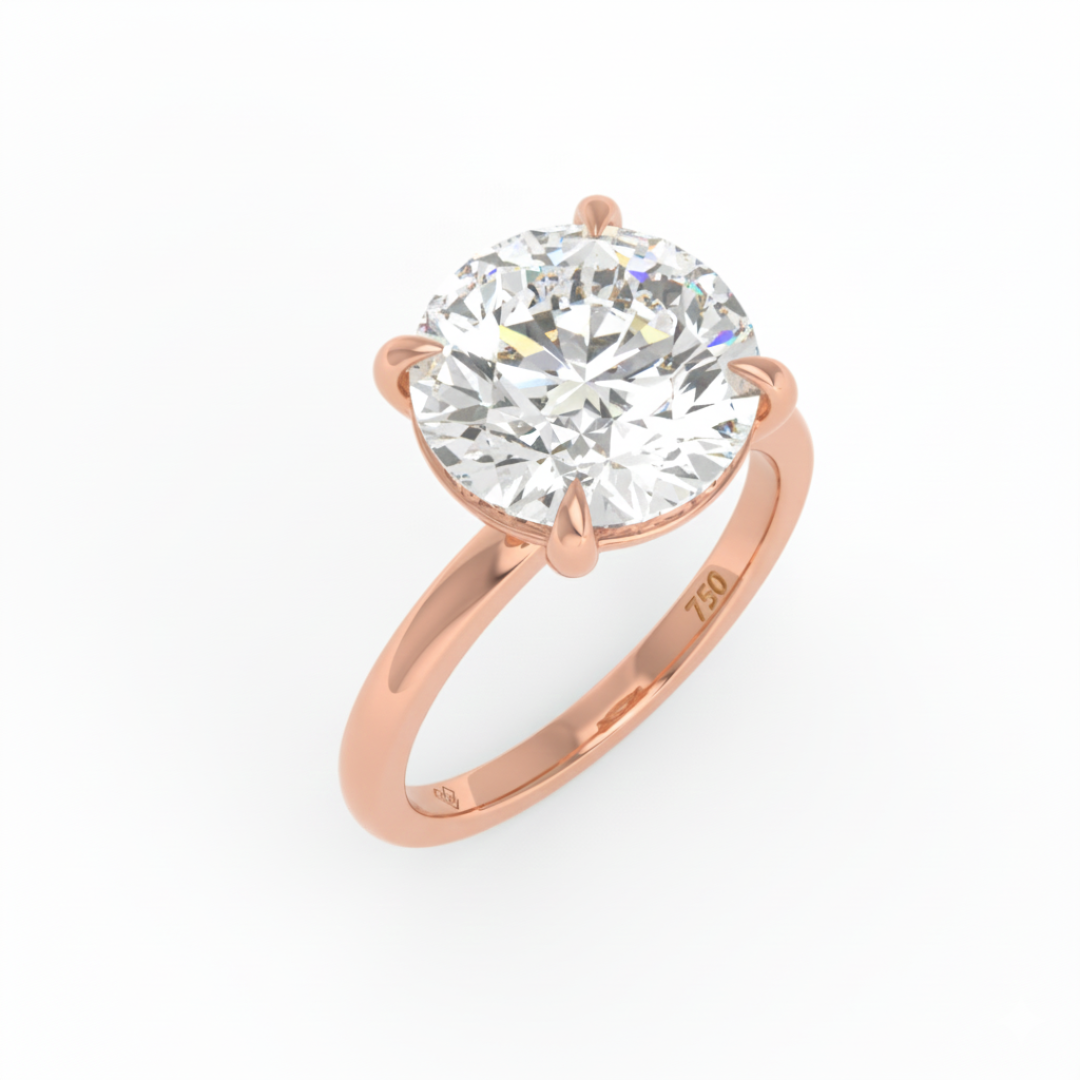 Noémie Solitaire Round Cut With Diamond Engagement Ring