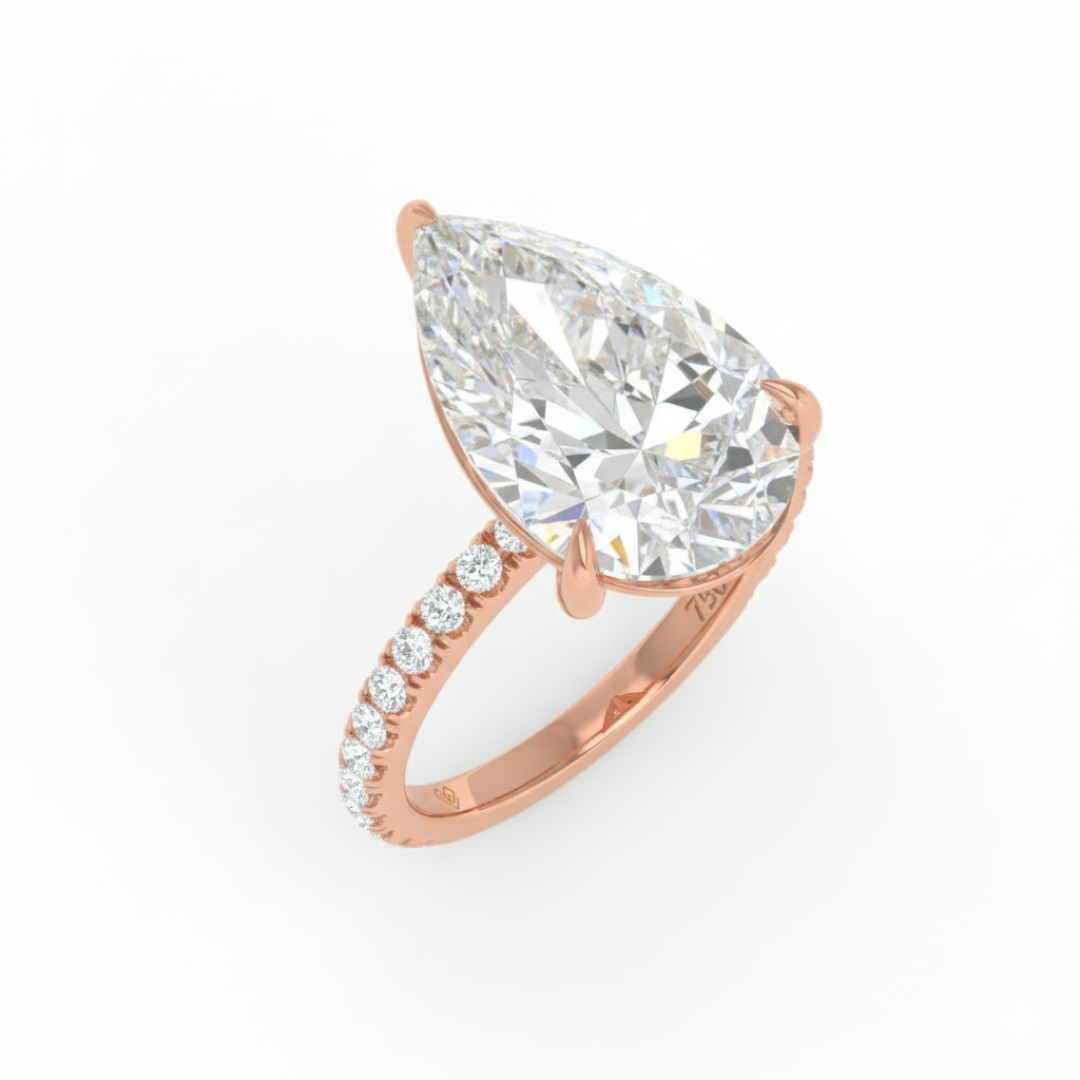 Abigail Pear With Diamond Band Engagement Ring