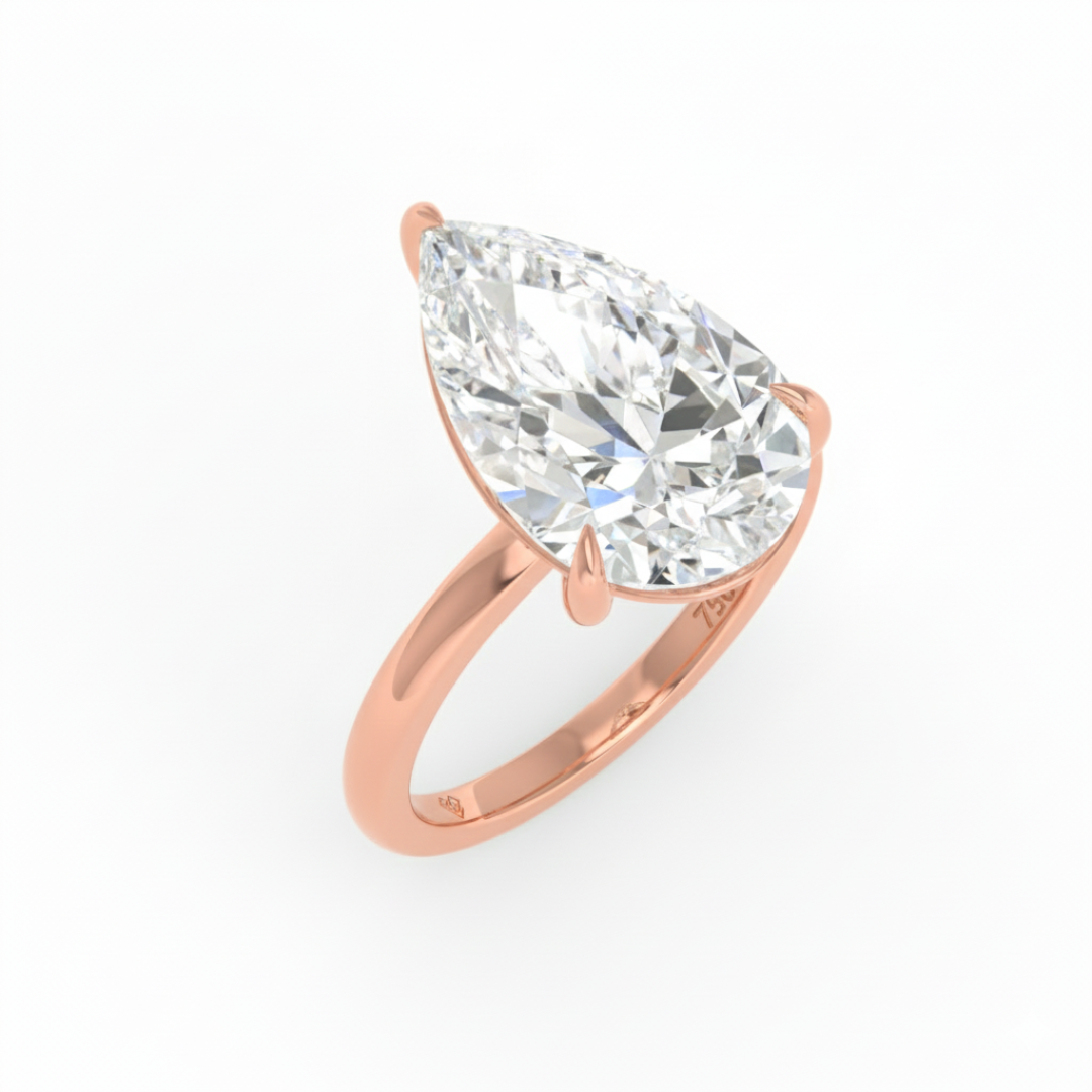 Noémie Solitaire Pear Cut With Diamond Engagement Ring