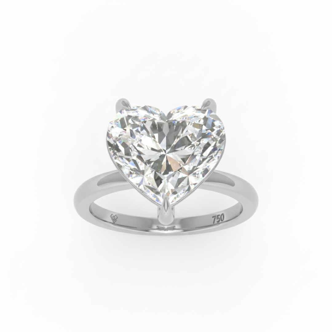Noémie Solitaire Heart Cut With Diamond Engagement Ring