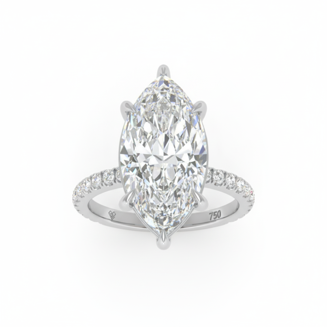Abigail Marquise With Diamond Band Engagement Ring