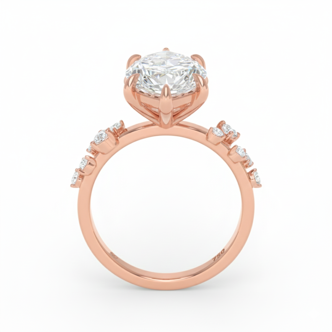 Layla Marquise Cut Diamond Engagement Ring With Accent Band