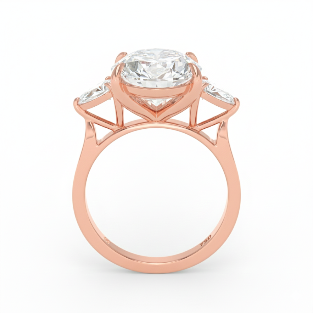 Bague de fiançailles Sofia en diamant taille poire avec diamants latéraux taille poire