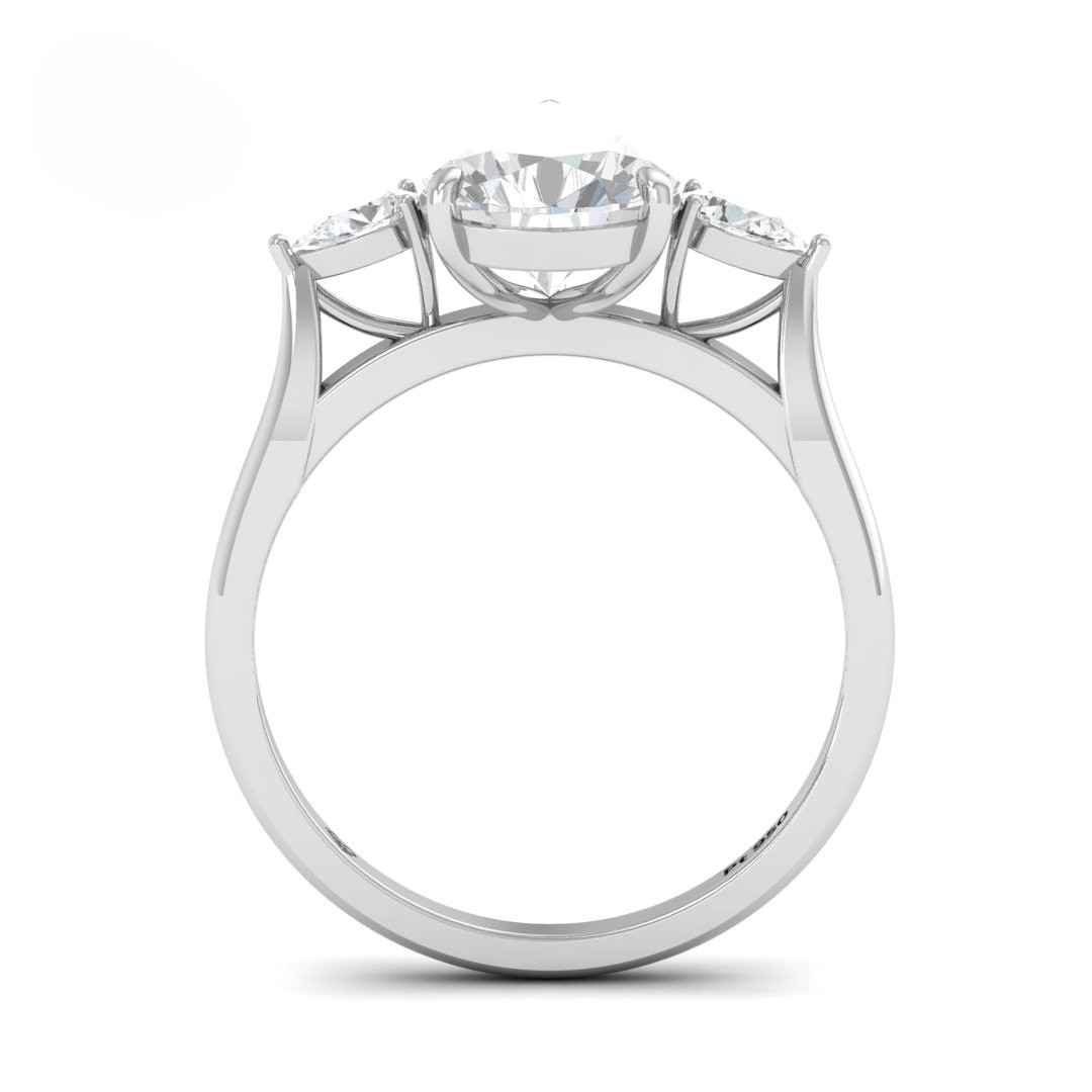 Sofia Pear Cut Diamond Engagement Ring With A Pear Cut Side Diamonds
