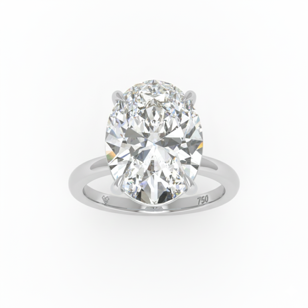 Bague de fiançailles Noémie Solitaire ovale avec diamant