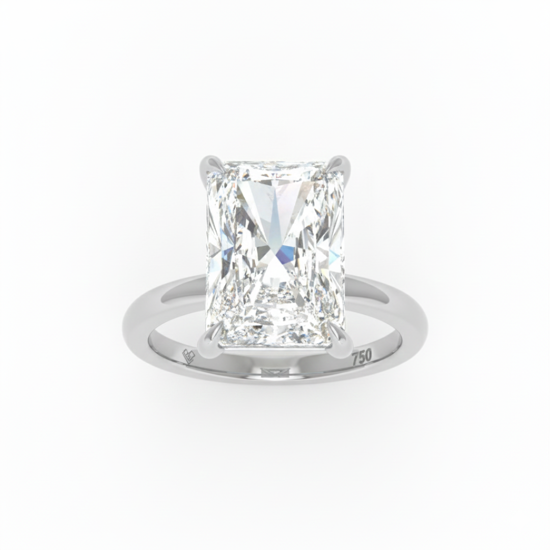 Noémie Solitaire Radiant Cut With Diamond Engagement Ring