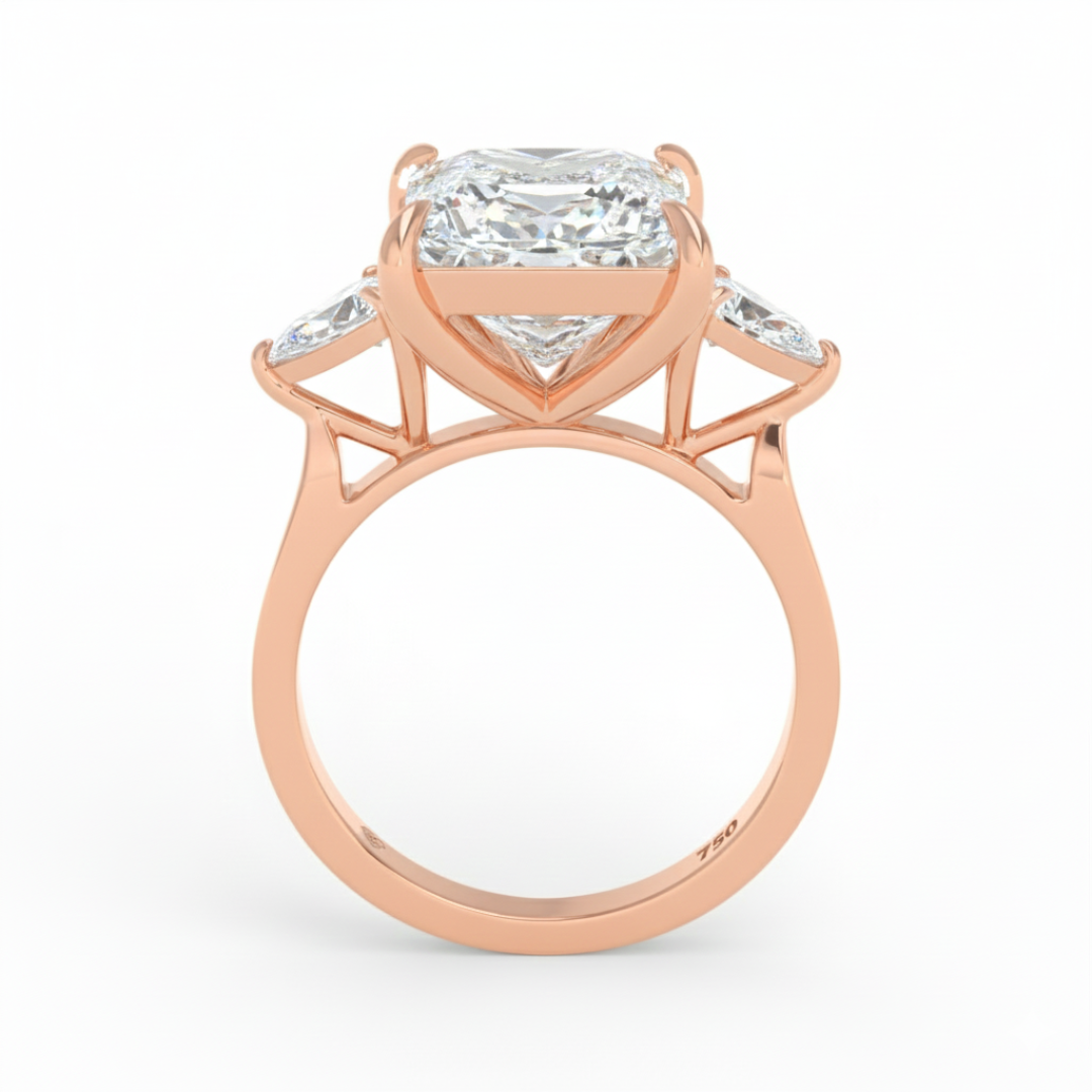 Sofia Princess Cut Diamond Engagement Ring With A Pear sides