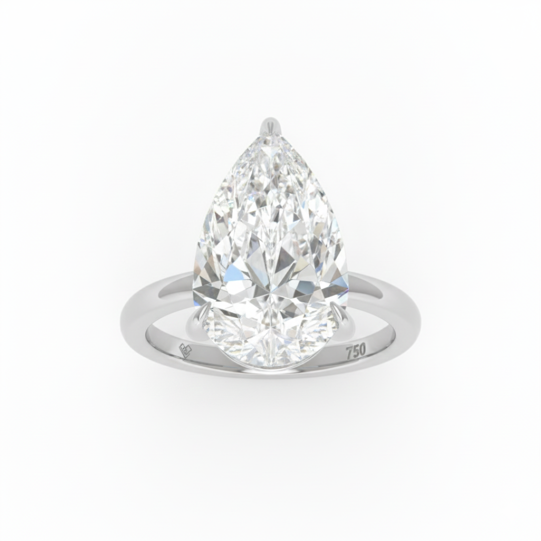 Noémie Solitaire Pear Cut With Diamond Engagement Ring