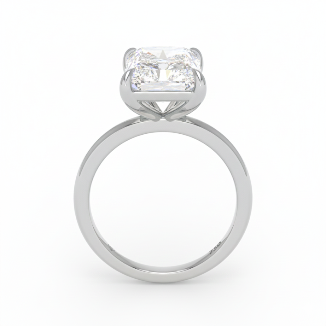 Noémie Solitaire Radiant Cut With Diamond Engagement Ring