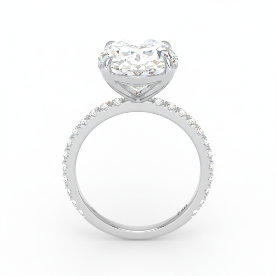 Abigail Oval With Diamond Band Engagement Ring