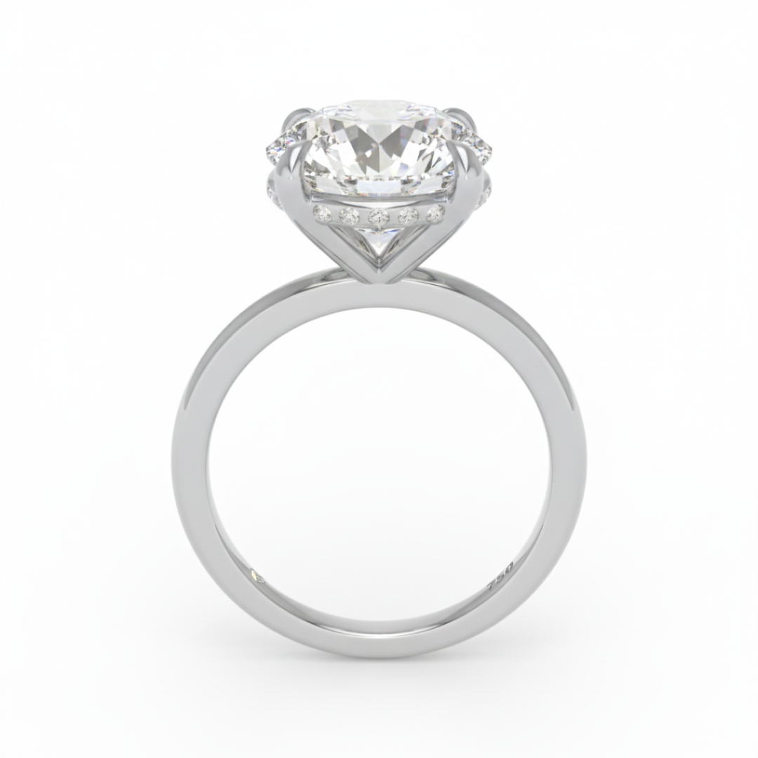 Léa Round Cut Diamond With Hidden Halo Engagement Ring