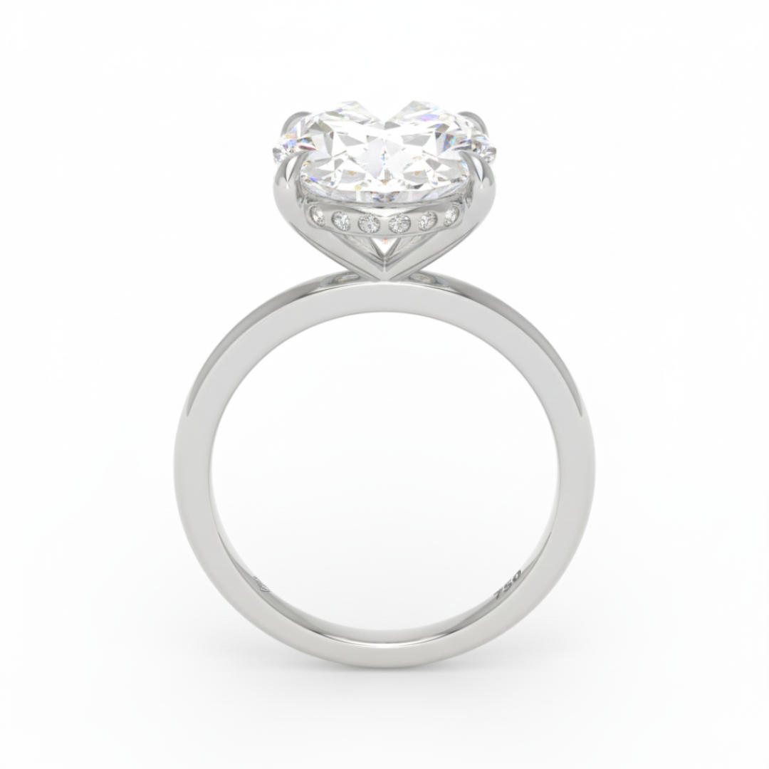 Léa Oval Cut Diamond With Hidden Halo Engagement Ring