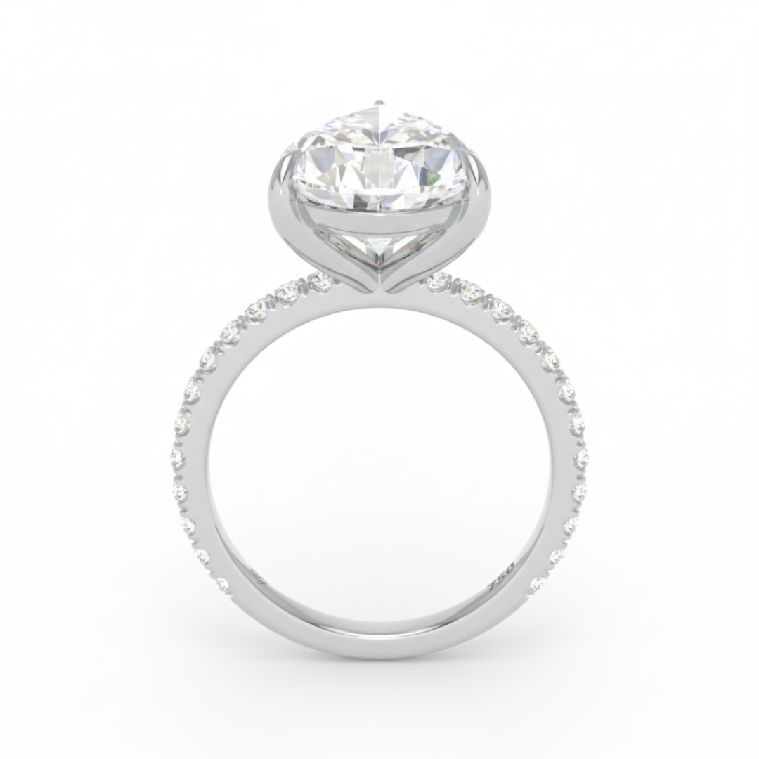 Abigail Pear With Diamond Band Engagement Ring