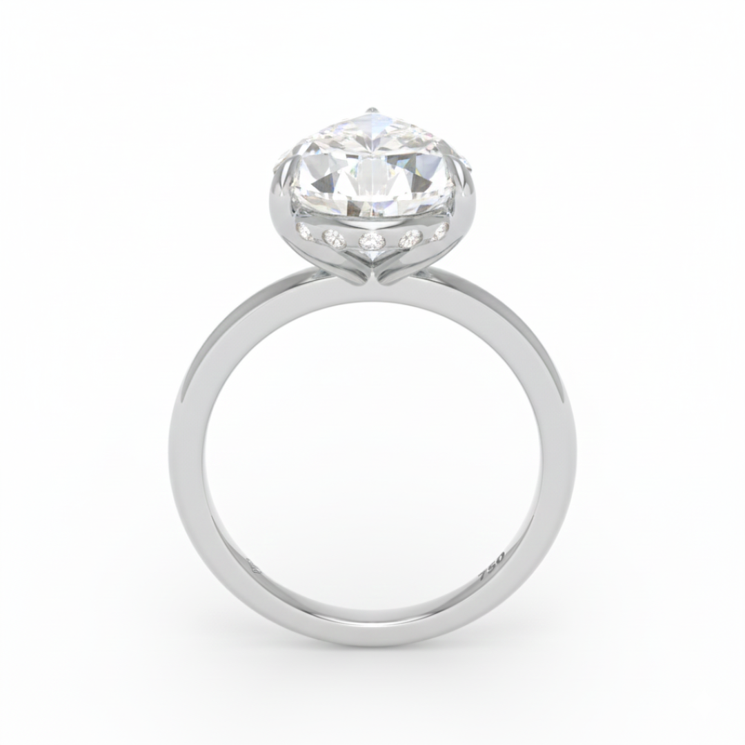 Léa Pear Cut Diamond With Hidden Halo Engagement Ring