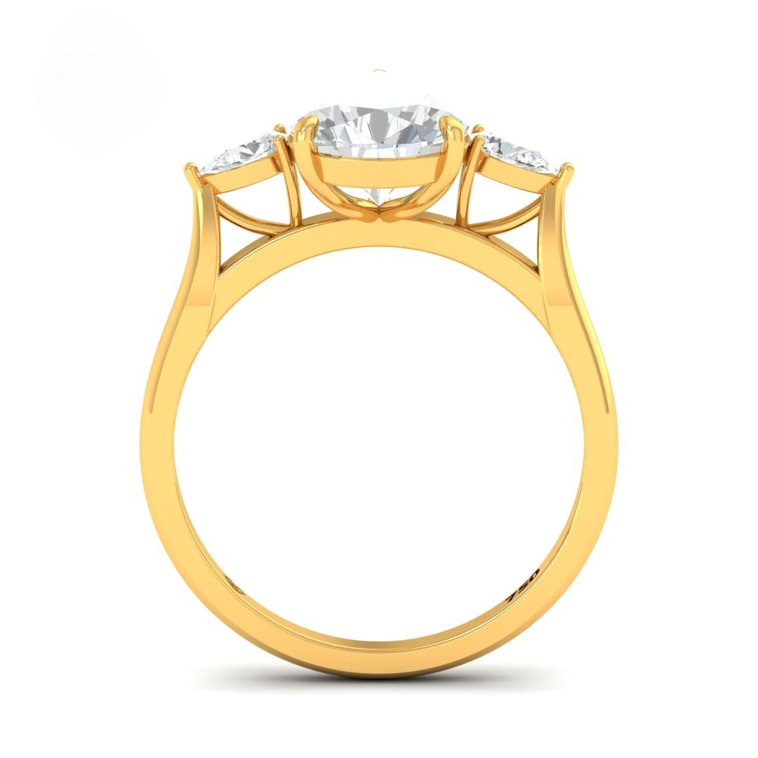 Sofia Pear Cut Diamond Engagement Ring With A Pear Cut Side Diamonds