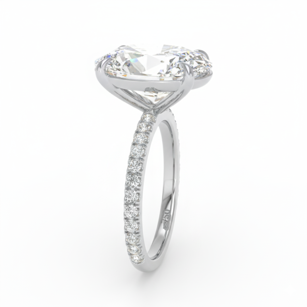 Abigail Oval With Diamond Band Engagement Ring