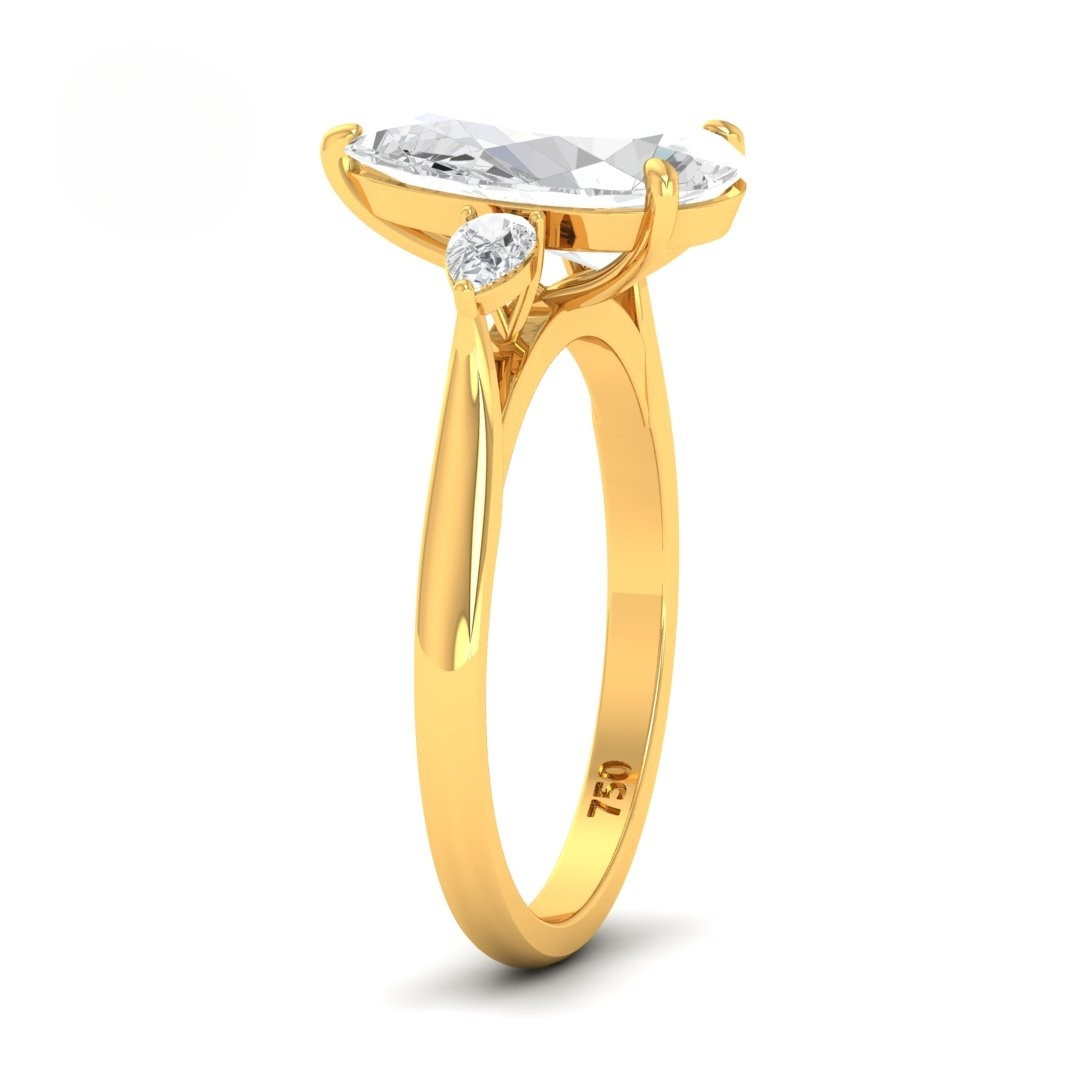 Sofia Pear Cut Diamond Engagement Ring With A Pear Cut Side Diamonds
