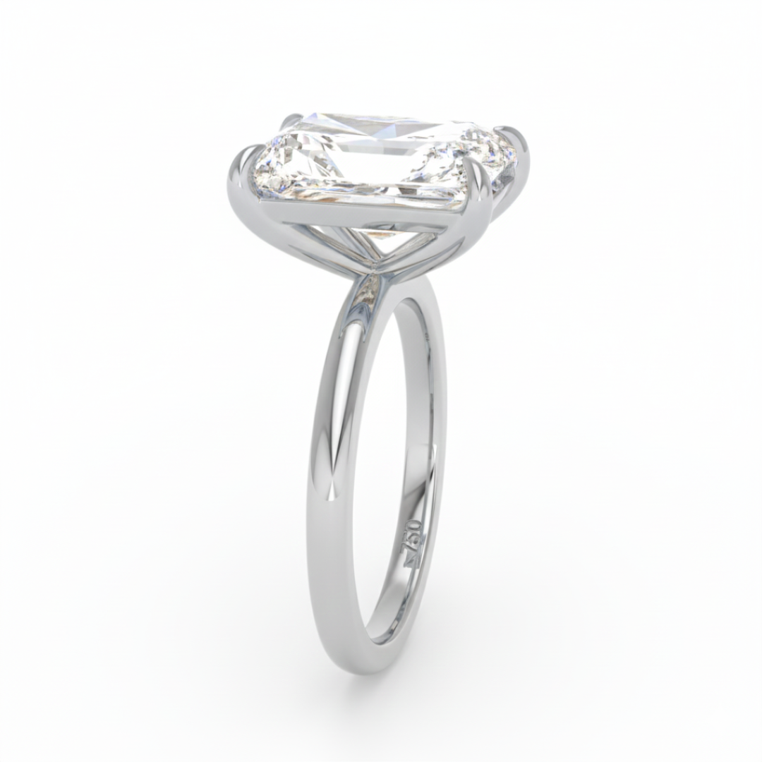 Noémie Solitaire Radiant Cut With Diamond Engagement Ring