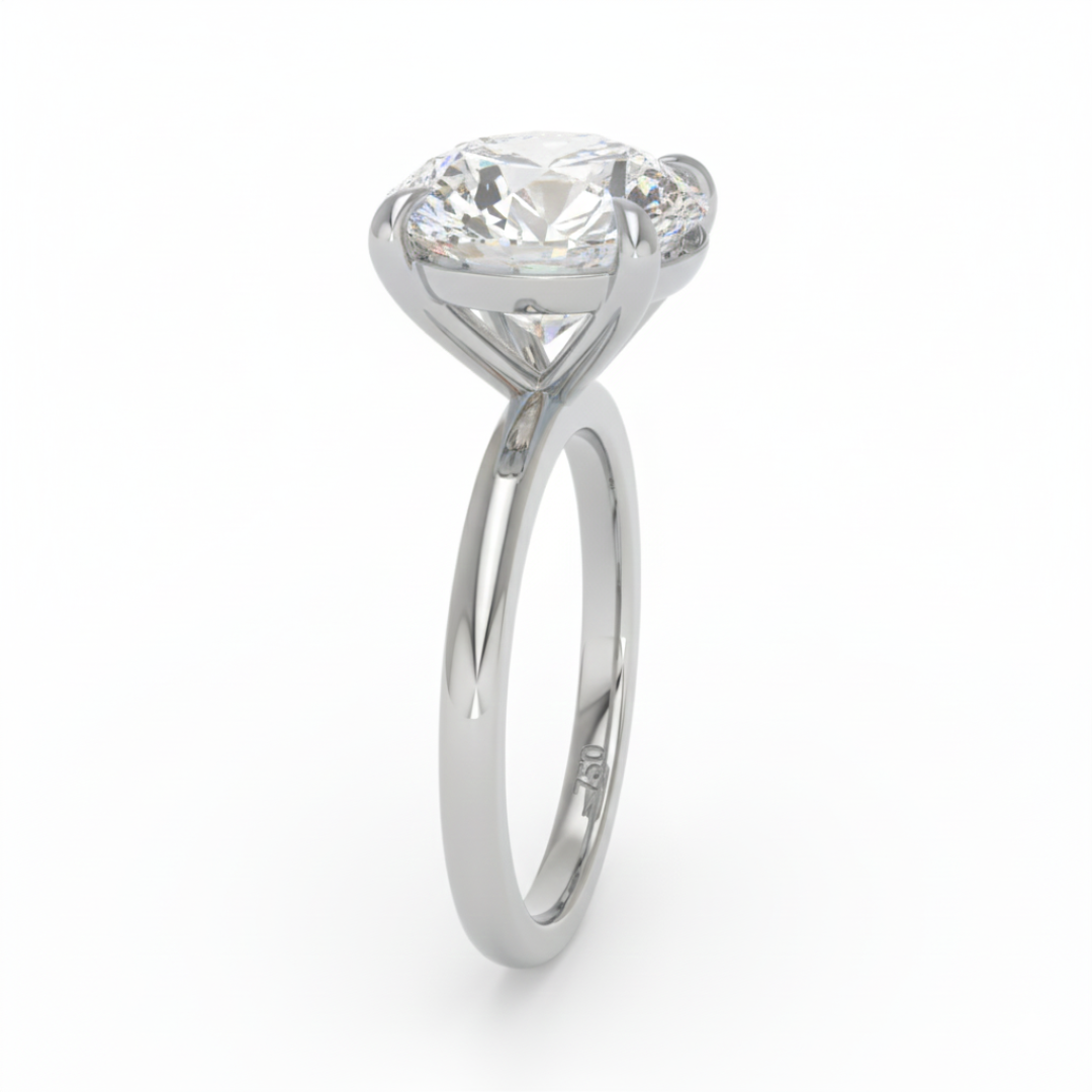 Noémie Solitaire Round Cut With Diamond Engagement Ring