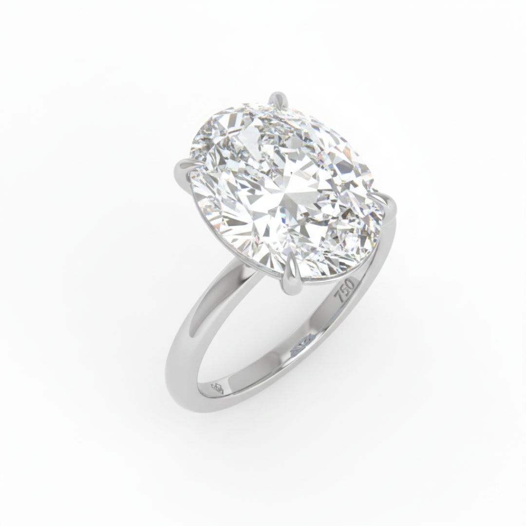 Bague de fiançailles Noémie Solitaire ovale avec diamant