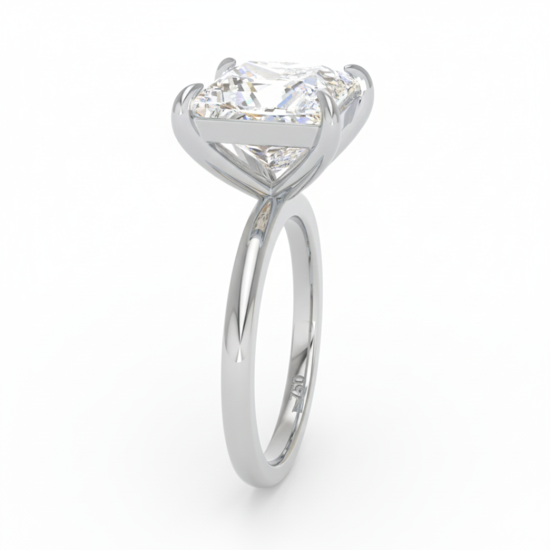 Noémie Solitaire Princess Cut With Diamond Engagement Ring