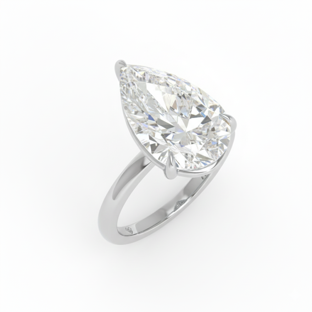 Léa Pear Cut Diamond With Hidden Halo Engagement Ring