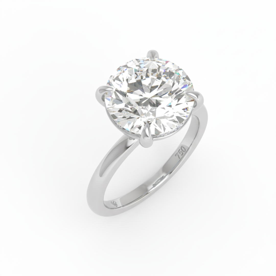 Noémie Solitaire Round Cut With Diamond Engagement Ring