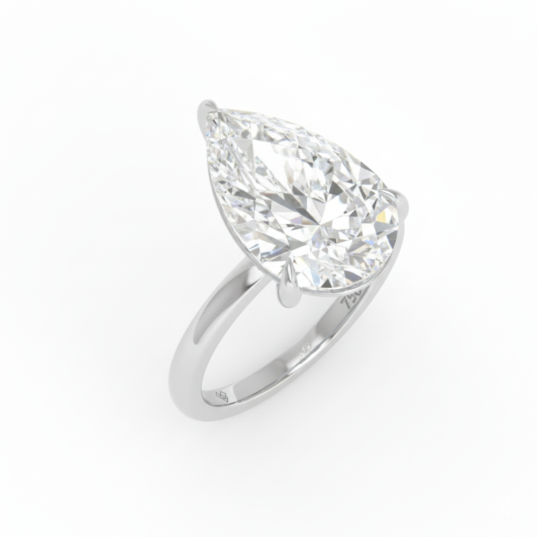 Noémie Solitaire Pear Cut With Diamond Engagement Ring