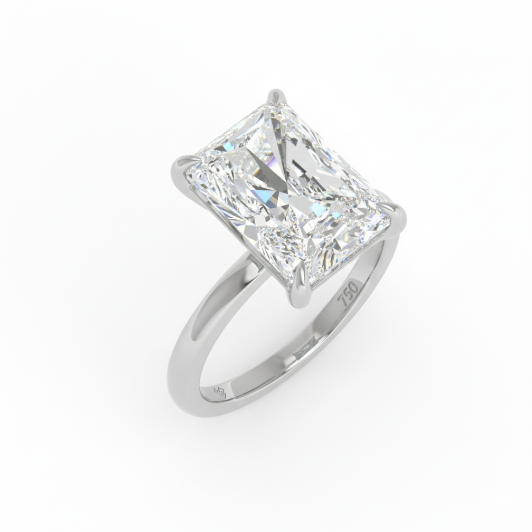 Noémie Solitaire Radiant Cut With Diamond Engagement Ring
