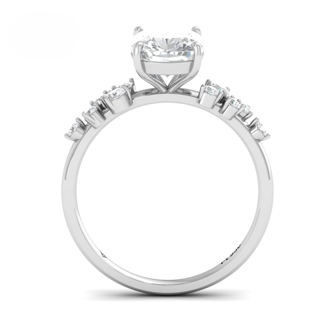 Layla Cushion Diamond Engagement Ring With Diamond Accent Band