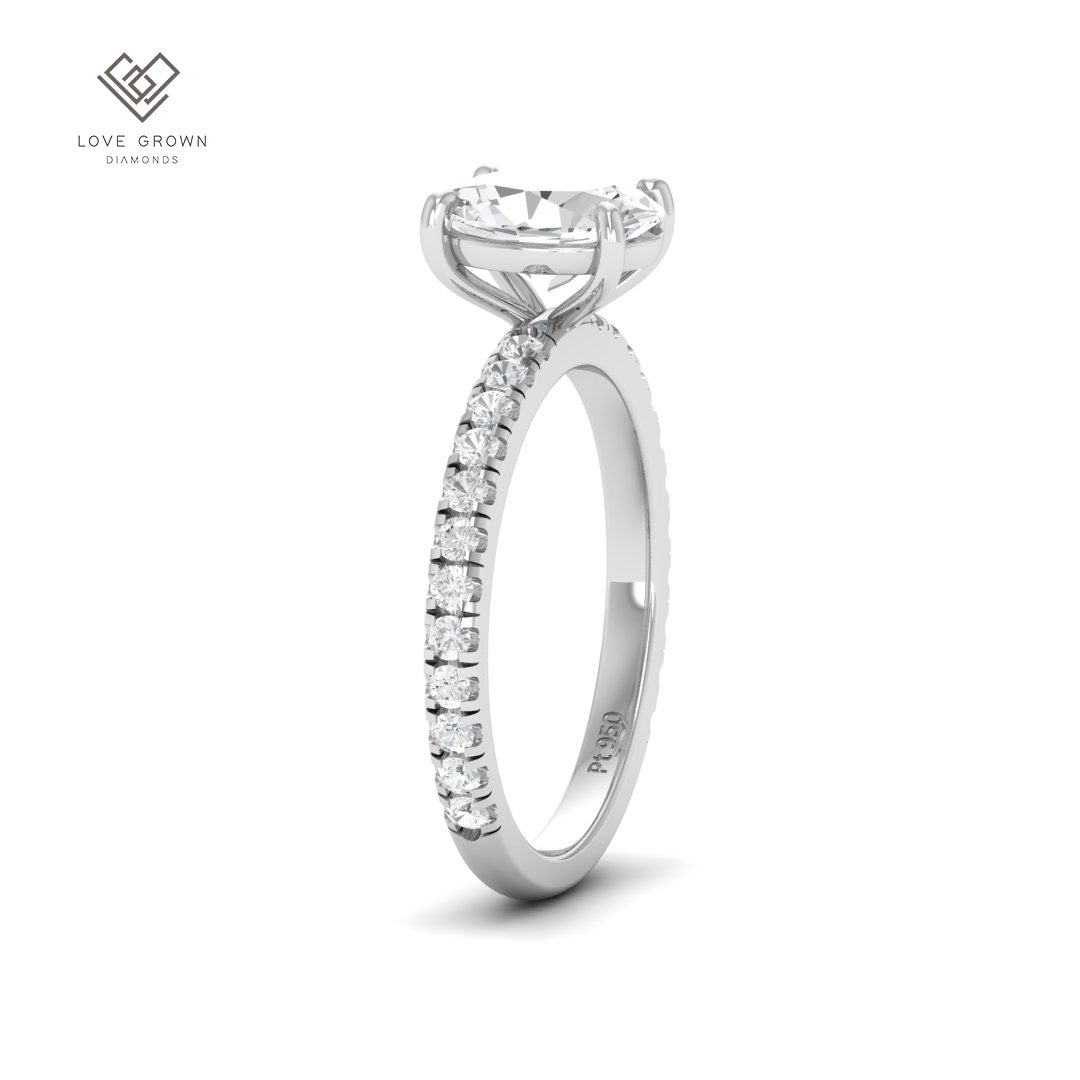 Abigail Oval With Diamond Band Engagement Ring