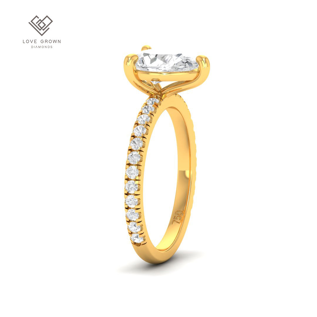 Abigail Pear With Diamond Band Engagement Ring