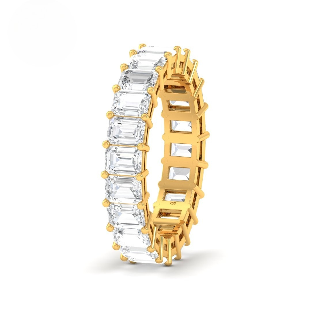 Emily Emerald cut wedding band 5.00 Ct
