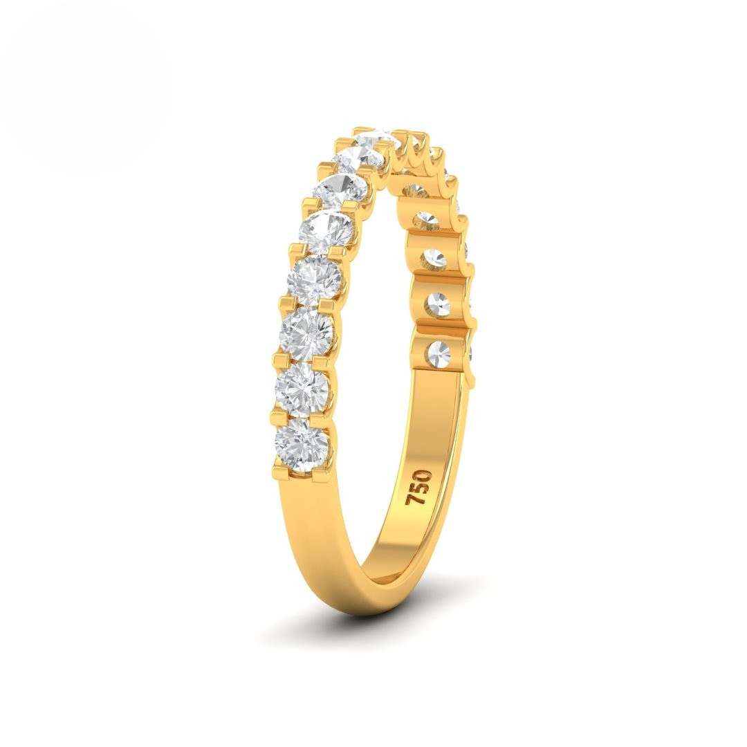 Yvette Round Cut Diamond Wedding Band