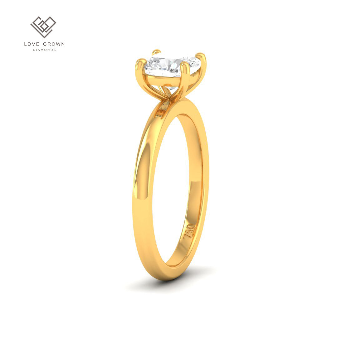 Noémie Solitaire Cushion Cut With Diamond Engagement Ring