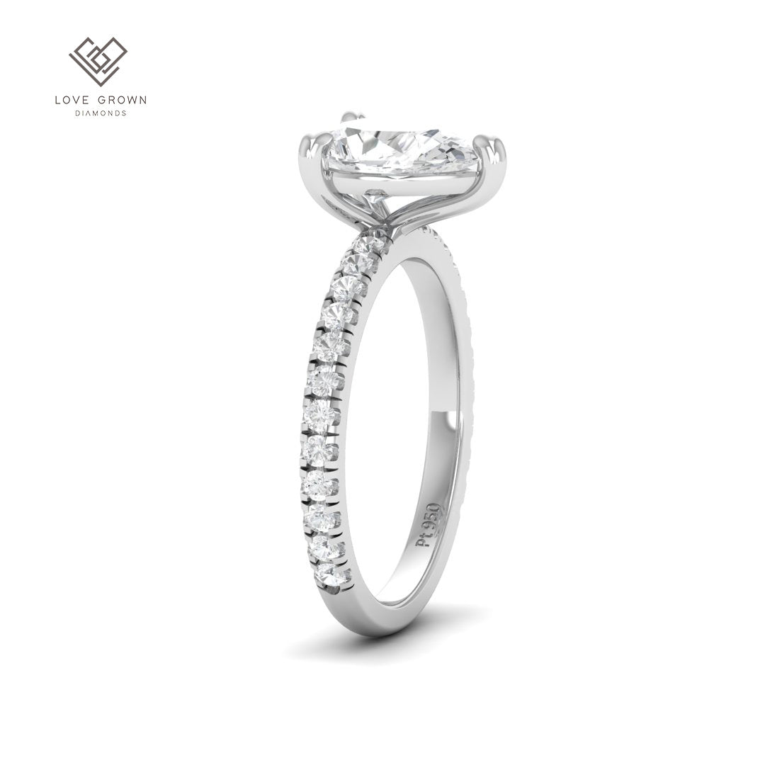 Abigail Pear With Diamond Band Engagement Ring