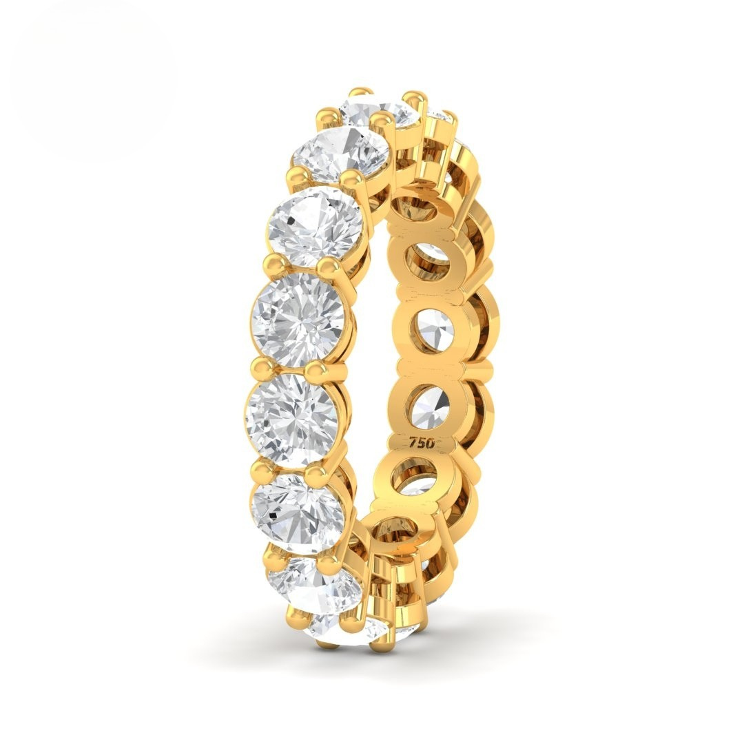Edra Round cut wedding band 5.00 Ct