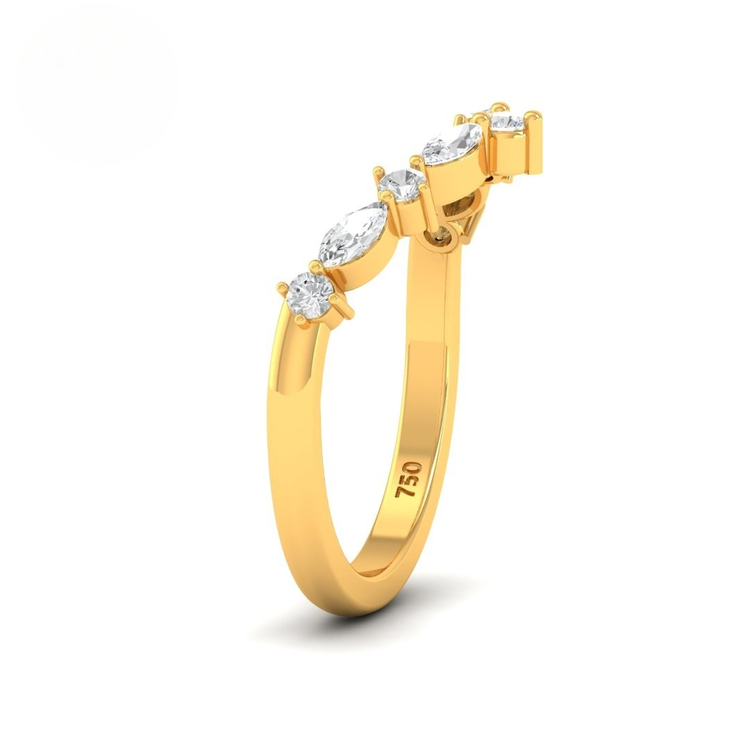 Jolene 2 stone Cut  Diamond Wedding Band