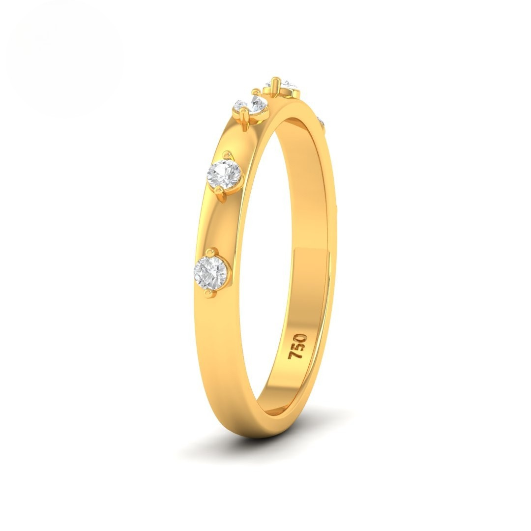 Piper Round Cut Diamond Wedding Band