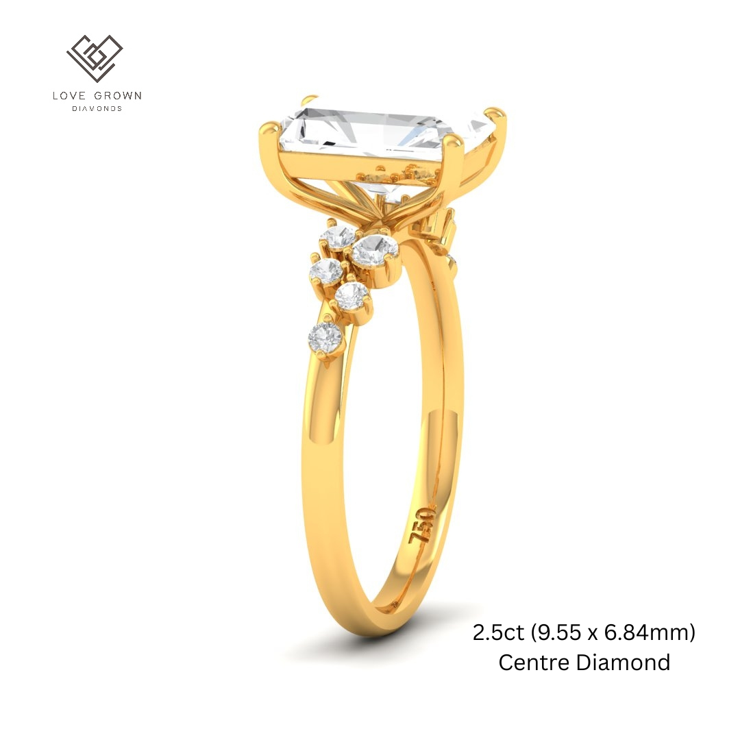 Layla Radiant Cut Diamond Engagement Ring With Accent Band