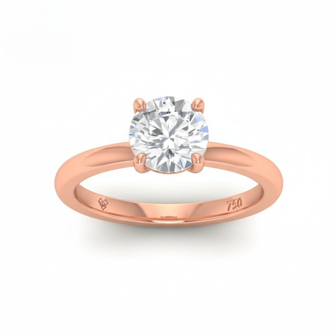 Noémie Solitaire Round Cut With Diamond Engagement Ring